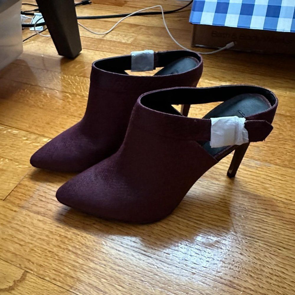 Oxblood Kensie Foster Slide Booties Size 8 EUC - Picture 3 of 6